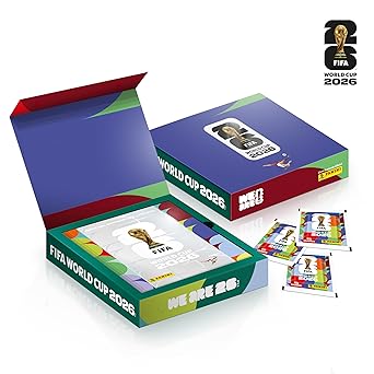 Box Premium Imã 1 Álbum Capa Dura Prata + 40 Envelopes de Figurinhas FIFA WORLD CUP 2026™